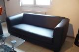gebrauchte Möbel schwarzes Ledersofa